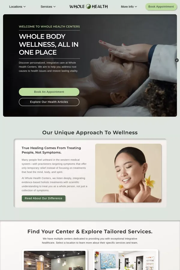 Holistic Healing & Wellness | Whole Health Centers Colorado - Landing design inspiration