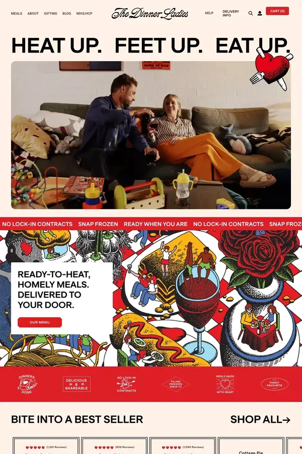 Meal Delivery | Online Food Delivery | The Dinner Ladies - Ecommerce design inspiration