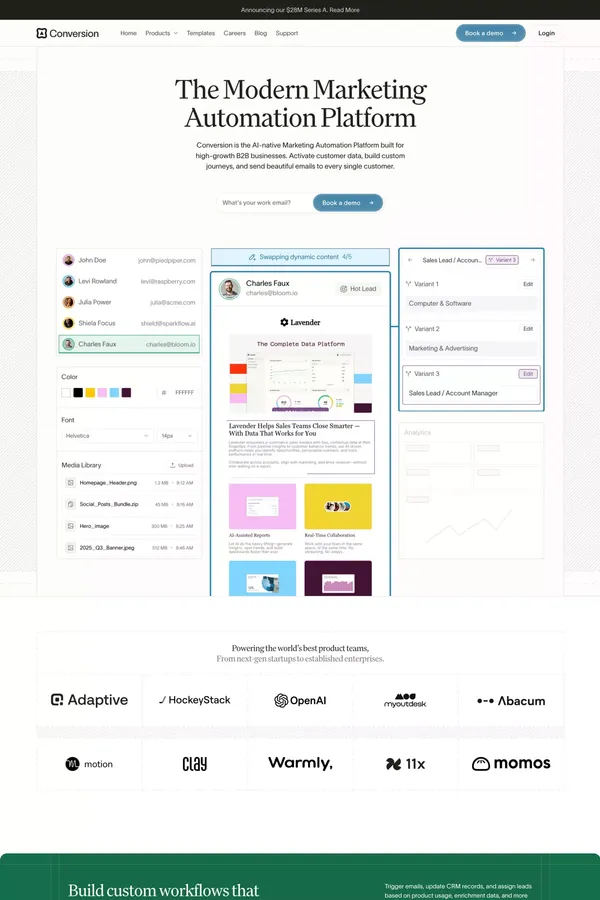 Conversion | B2B Marketing Automation Platform - Landing design inspiration