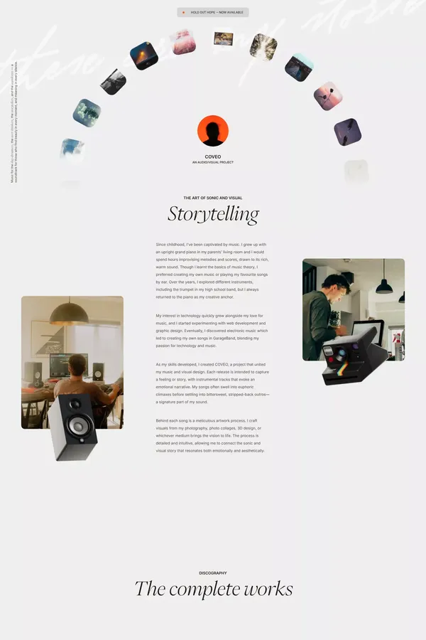 COVEO Music - An Audio/Visual Project - Portfolio design inspiration