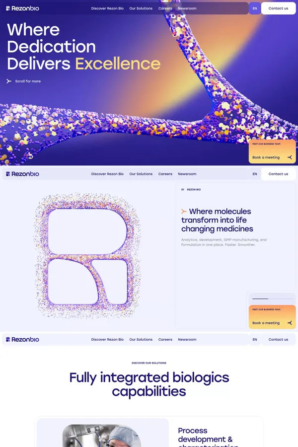 Rezon Bio: Where Dedication Delivers Excellence - Landing design inspiration