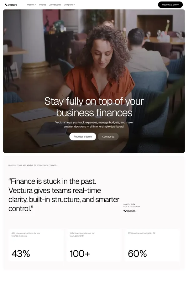 Vectura - Fintech Framer Website Template - Template design inspiration