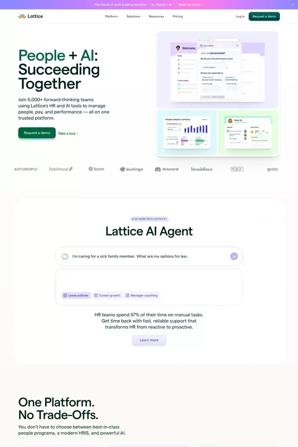 Lattice | The HR platform that people love - Landing design inspiration