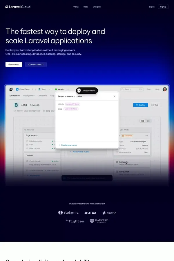 Laravel Cloud - Landing design inspiration
