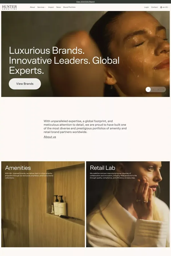 Guest & Hotel Amenities | Hunter Amenities International - Landing design inspiration
