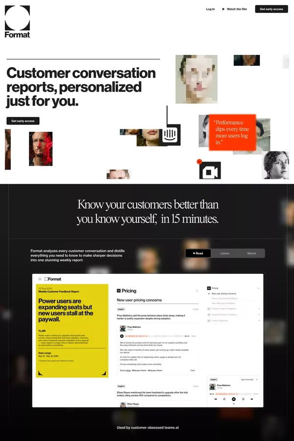 Format - Landing design inspiration