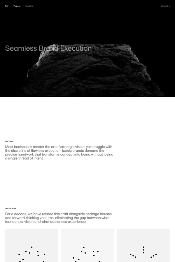 Purpose - NOIR - A design studio implementing the future of brands - Portfolio design inspiration