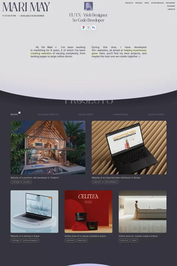 UI/UX & Web Designer Portfolio — MARI MAY