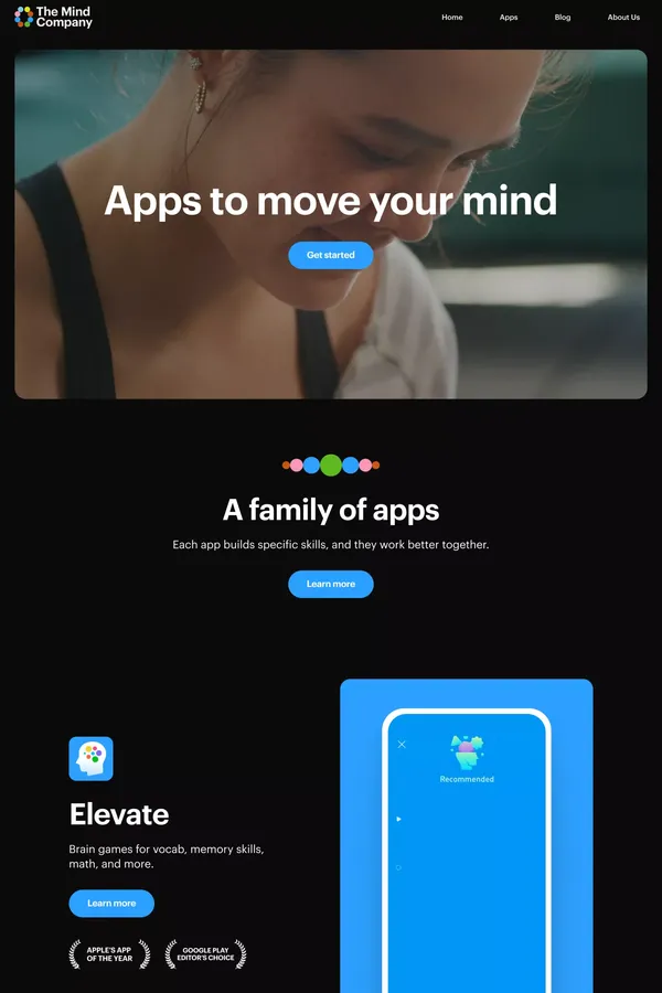 Mental Fitness Apps for Every Mind | The Mind Company - Landing design inspiration