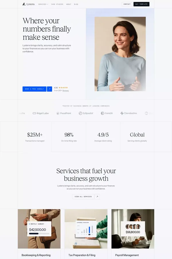 Lysterra â Modern Framer Website Template for Service Providers