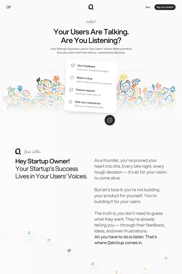 qatch up with your product! - Landing design inspiration