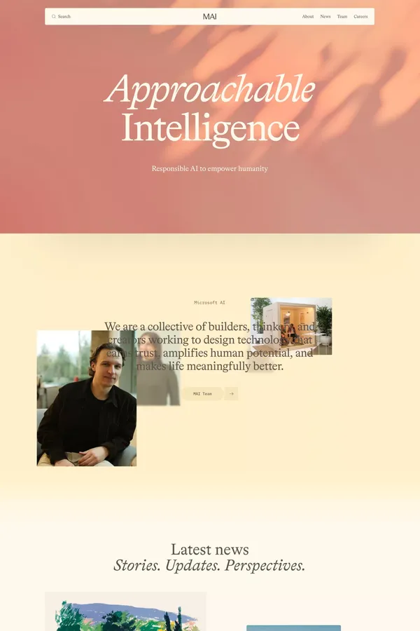 Microsoft AI - Landing design inspiration