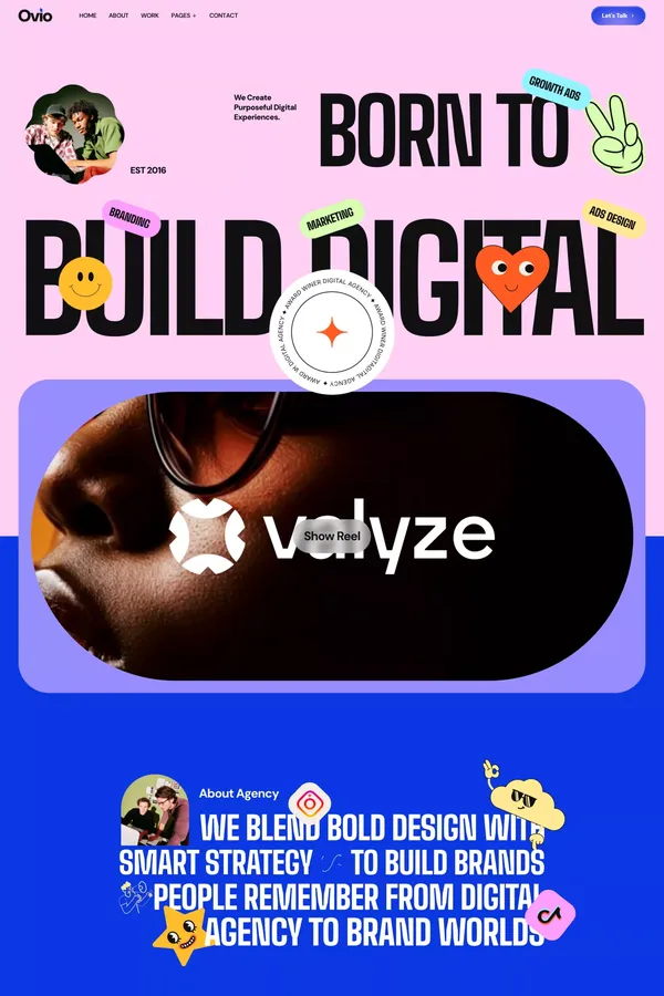 Ovio - Creative Digital Agency Website - Template design inspiration