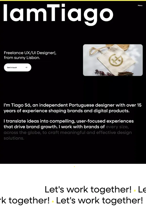 IamTiago - Freelance UX/UI and Brand Designer - Portfolio design inspiration