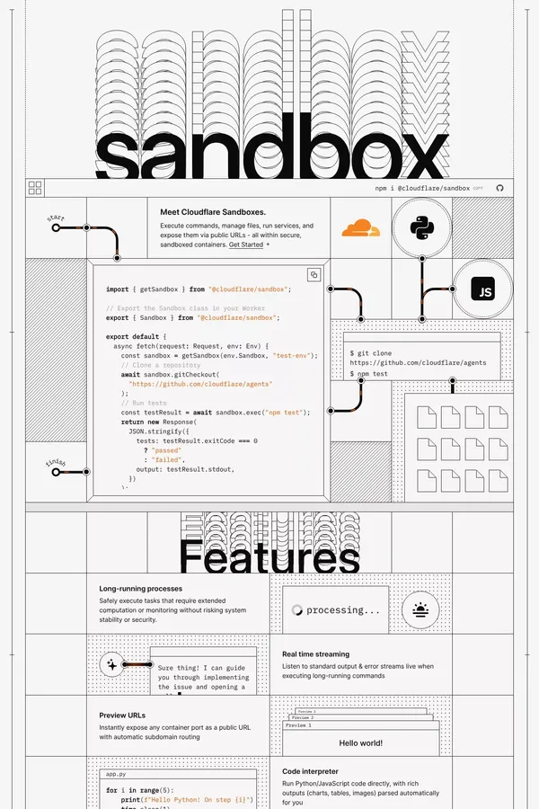 Sandbox SDK - Landing design inspiration