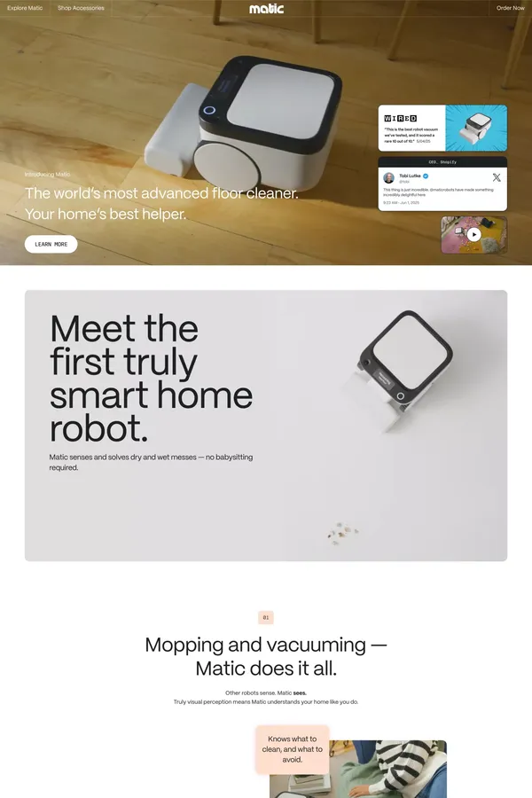 Matic - Landing design inspiration