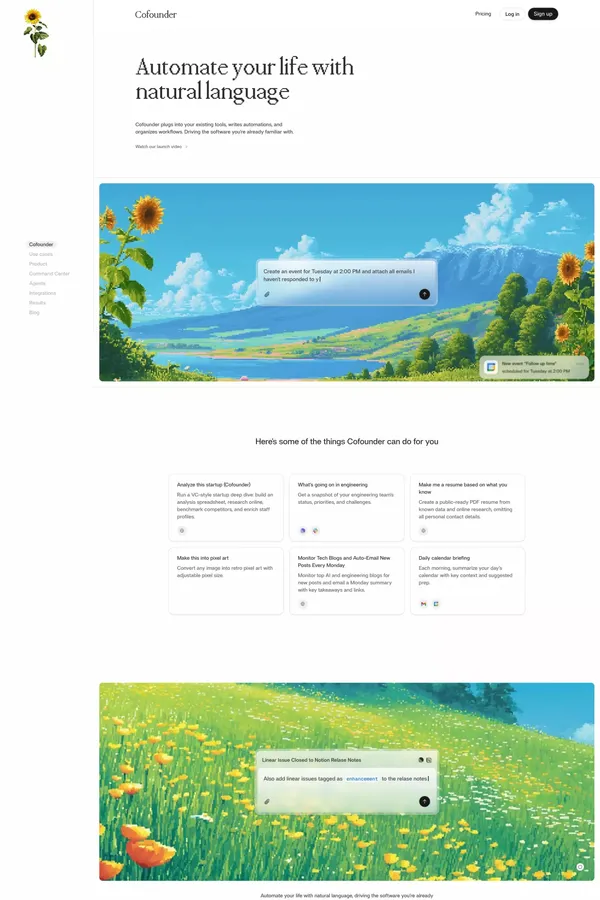 Cofounder - Landing design inspiration