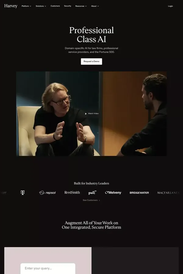 Harvey - Landing design inspiration