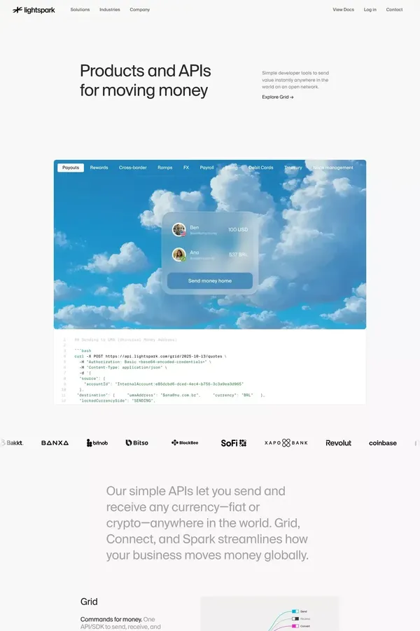 Global Payments Platform for Instant Bitcoin Transfers - Landing design inspiration