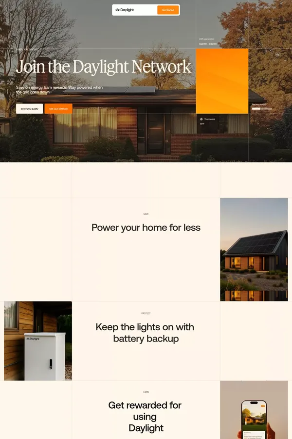 Daylight - Landing design inspiration