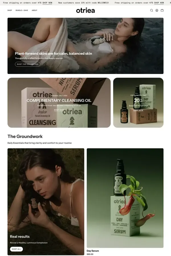 Otriea - Ecommerce design inspiration