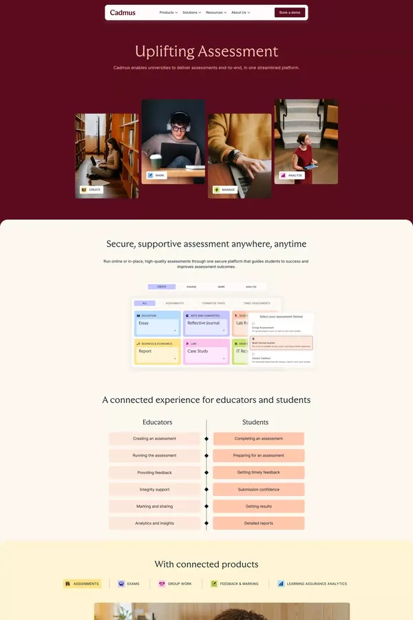 Uplifting Assessment | Cadmus - Landing design inspiration
