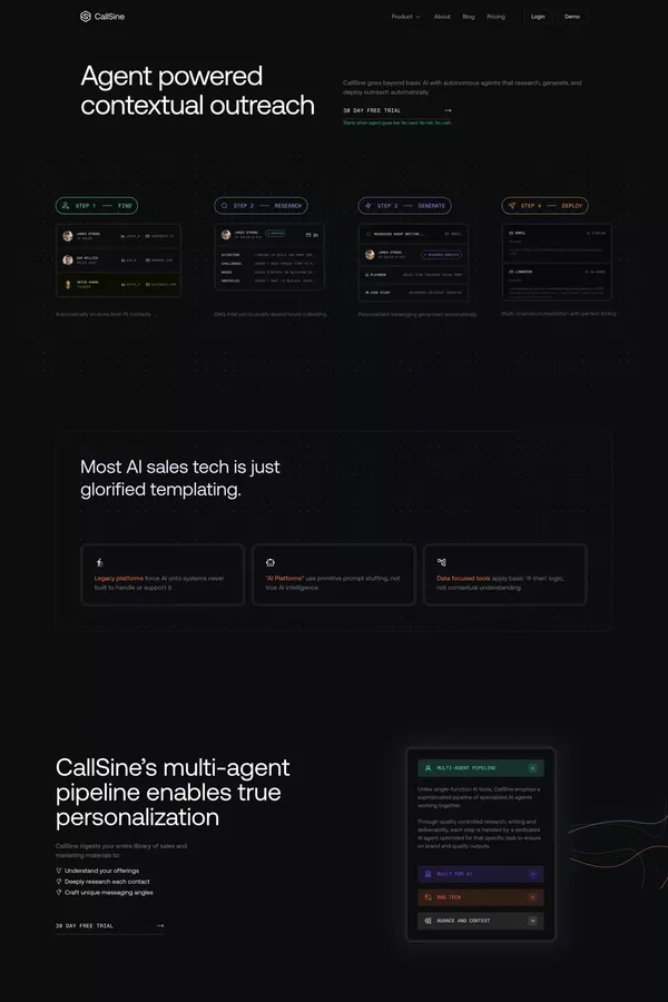 CallSine - Landing design inspiration
