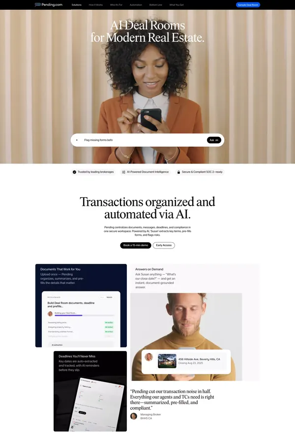 Pending.com - Landing design inspiration