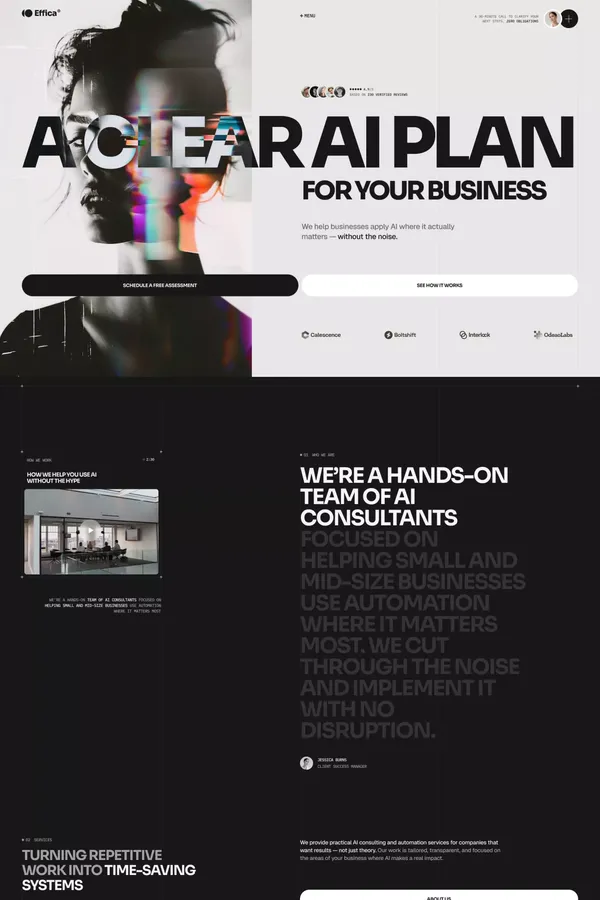 Effica - Practical AI Consulting & Workflow Automation for SMEs - Template design inspiration