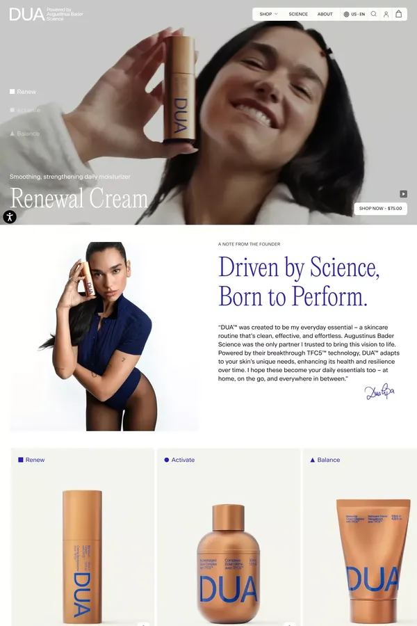 DUAbyAB.com - Ecommerce design inspiration