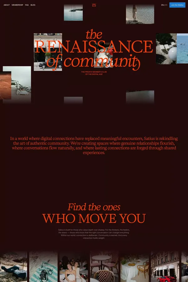 Satius – The Renaissance of Community - Landing design inspiration