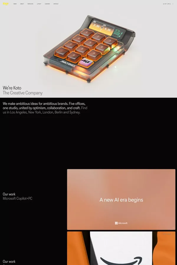 Koto, an international creative agency building impactful brands - Portfolio design inspiration