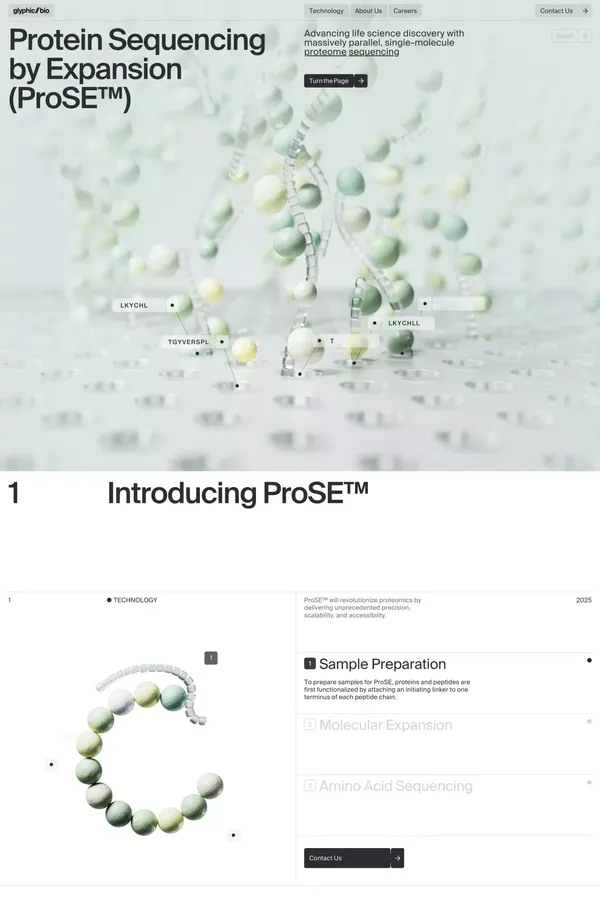 Glyphic Biotechnologies – Next Generation Protein Sequencing - Landing design inspiration