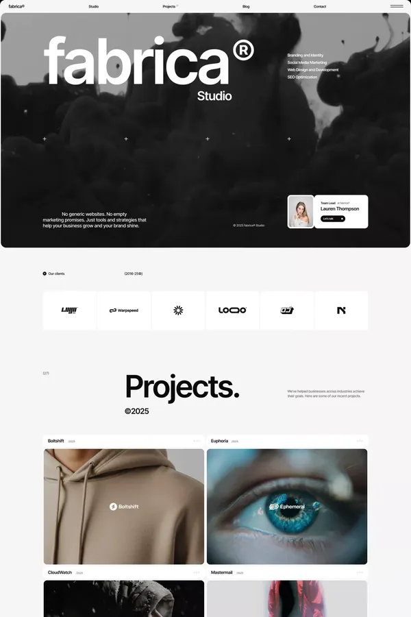 Fabrica Studio - Web Design, Branding & Digital Growth - Template design inspiration