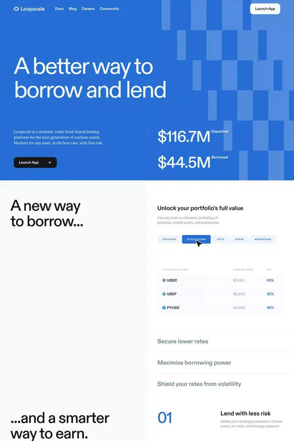 Loopscale - Landing design inspiration