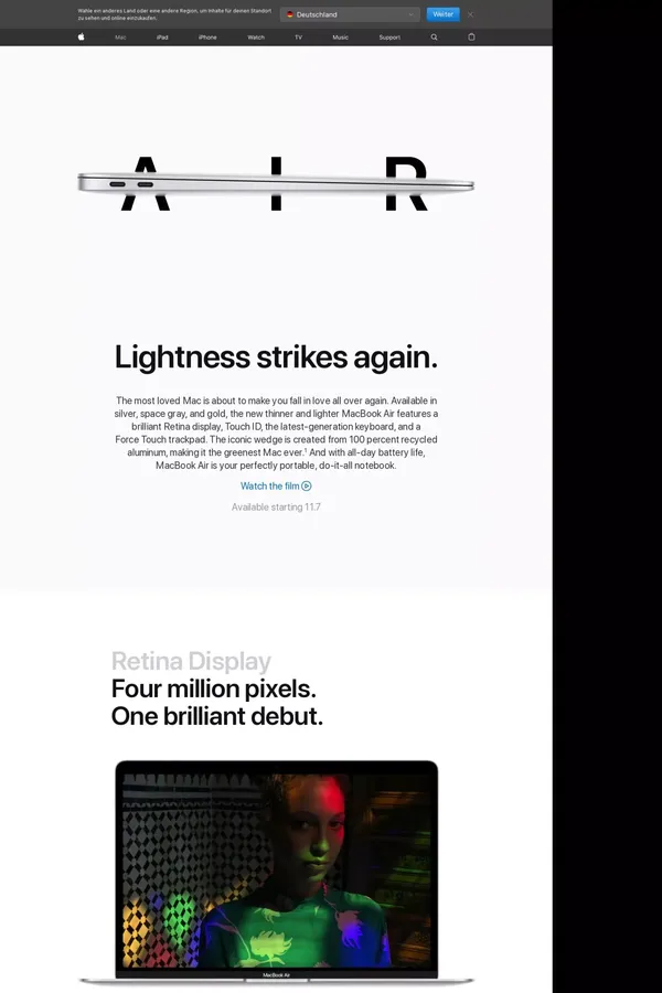 MacBook Air - Apple - Landing design inspiration