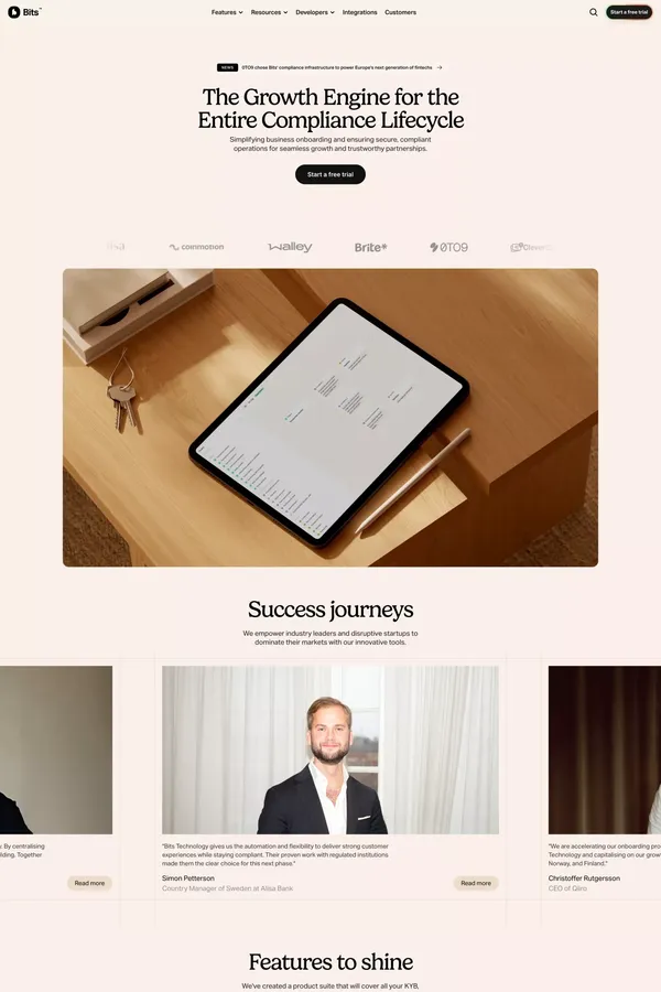 Bits Technology - Landing design inspiration