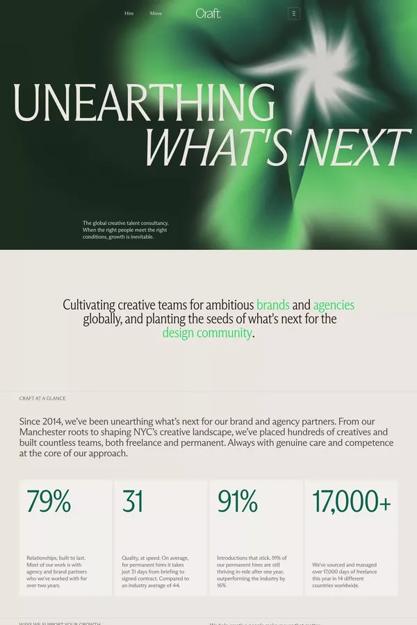 Craft - Unearthing What's Next - Portfolio design inspiration