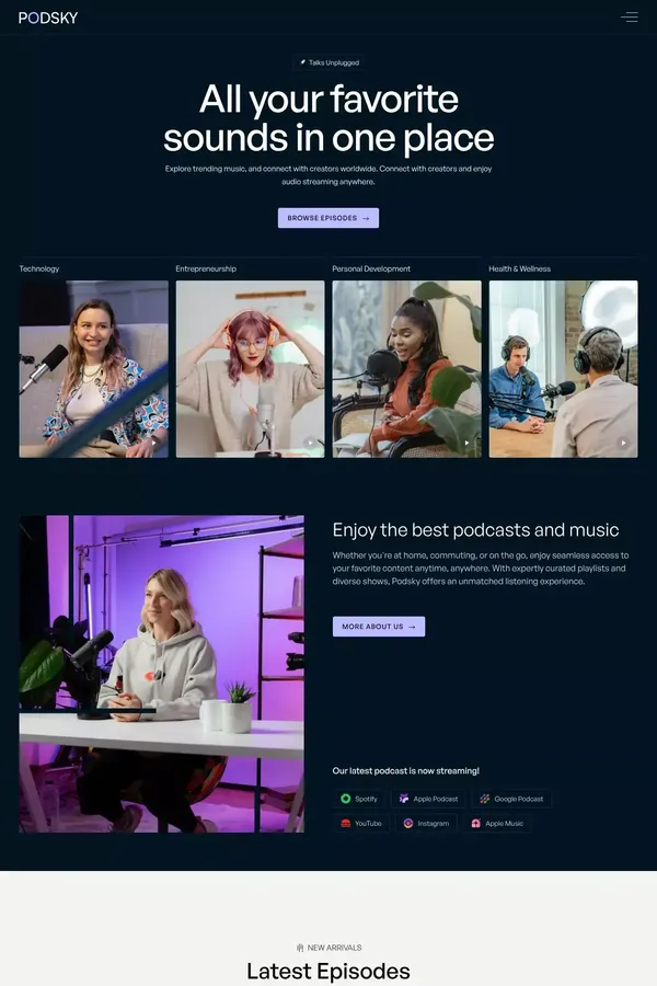 Podsky - Webflow HTML website template - Template design inspiration