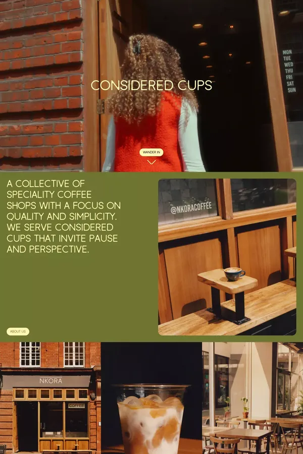 NKORA - Speciality coffee - Landing design inspiration