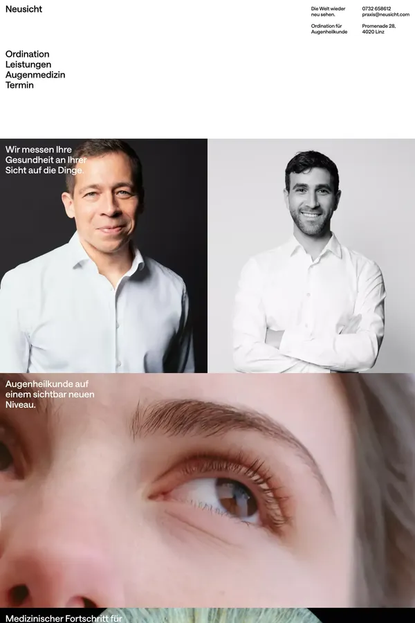 Neusicht | Augenheilkunde Linz - Portfolio design inspiration