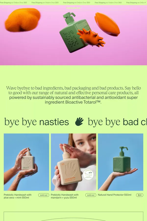 byebyebad™ - Ecommerce design inspiration