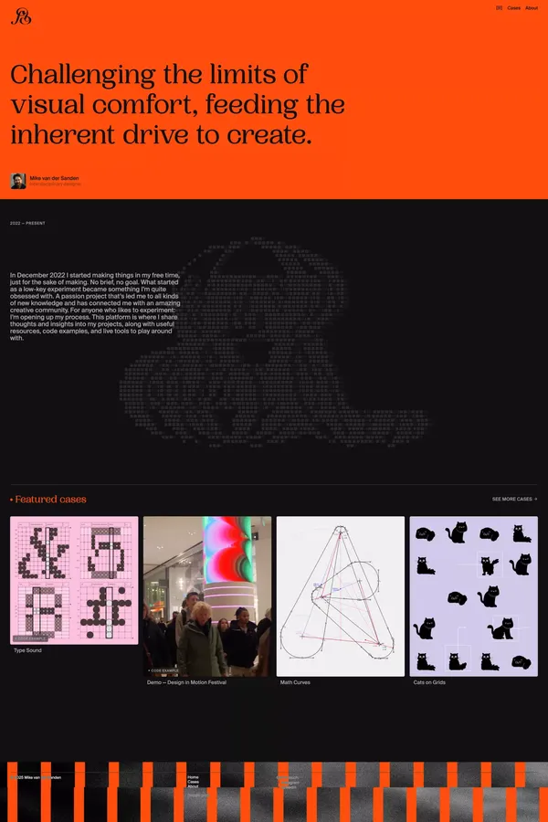 Mike van der Sanden — Personal Project Platform - Portfolio design inspiration