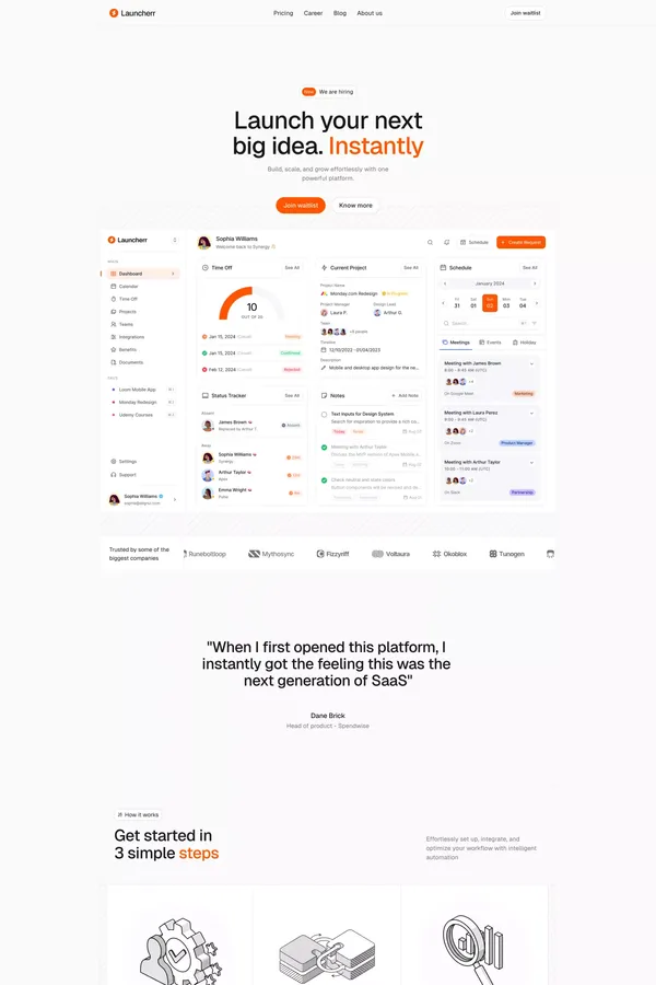 Launcherr - Framer premium SAAS website kit - Template design inspiration