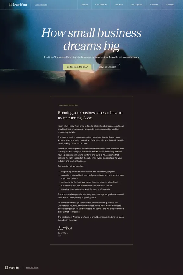 Manifest | How Small Business Dreams Big - Other design inspiration