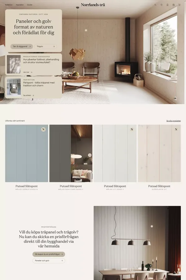 Norrlands trä - Ecommerce design inspiration