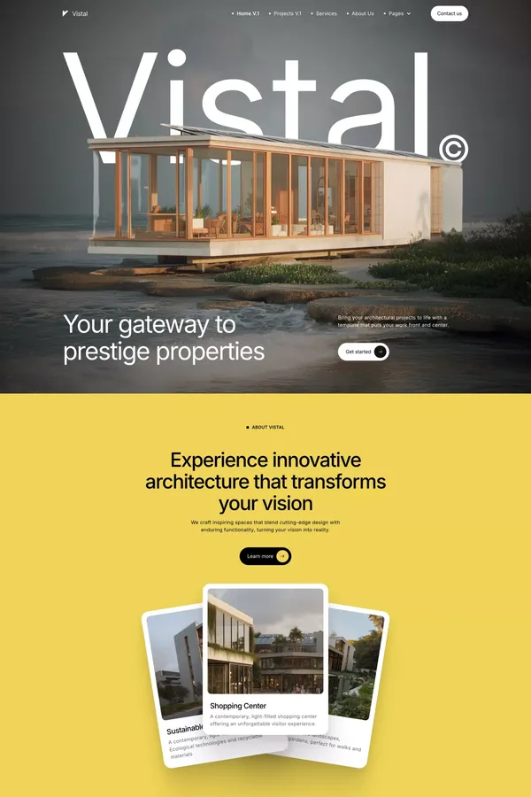 Vistal  –  Webflow HTML website template