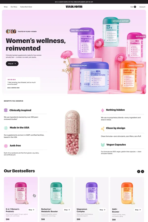 Vital Form Store - Ecommerce design inspiration