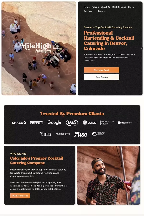 Mile High Mixology | Craft Cocktail Catering in Denver & Beyond - Landing design inspiration