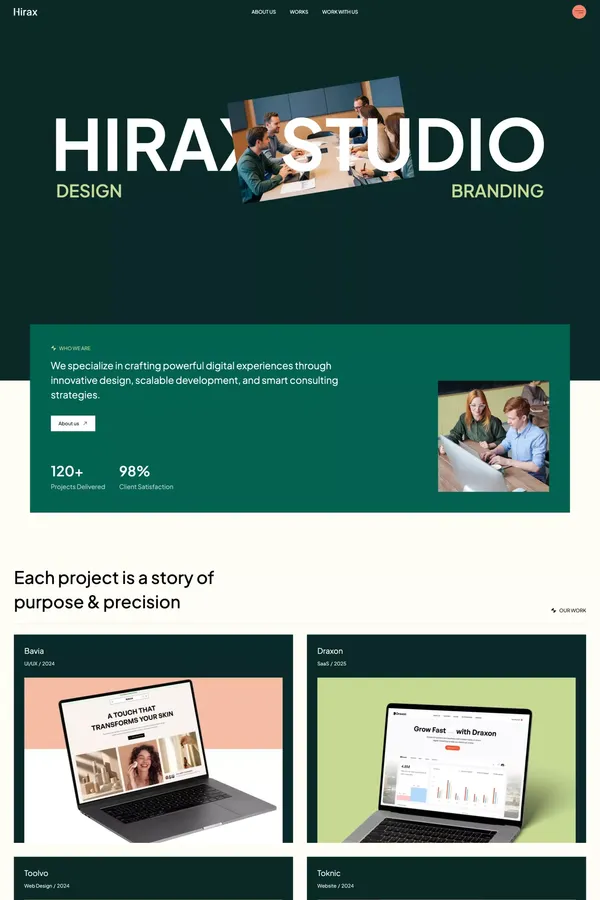 Hirax - Webflow HTML Website Template - Template design inspiration